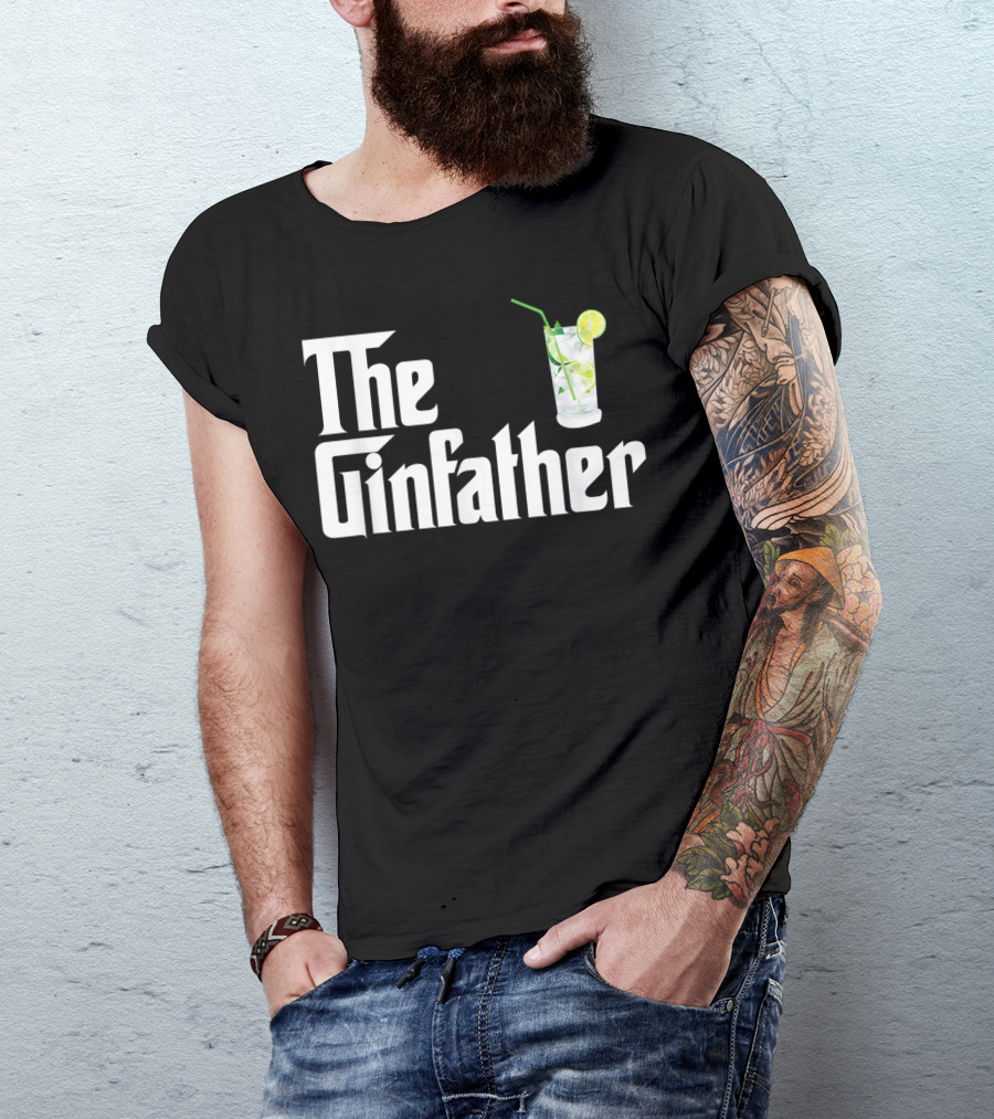 The Gin Father With Lime And Straw Gin And Tonic T-Shirt
