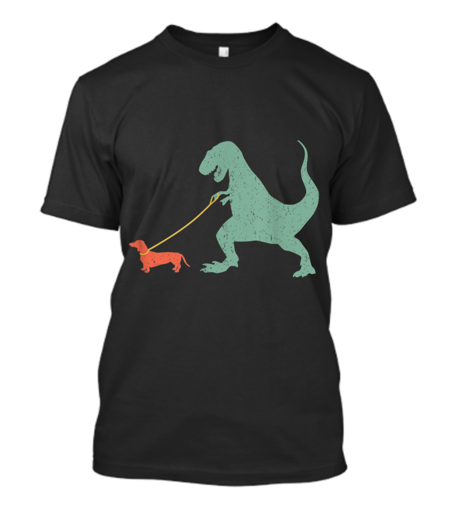 Dinosaur Walking Dachshund Funny Wiener Dog T-Shirt