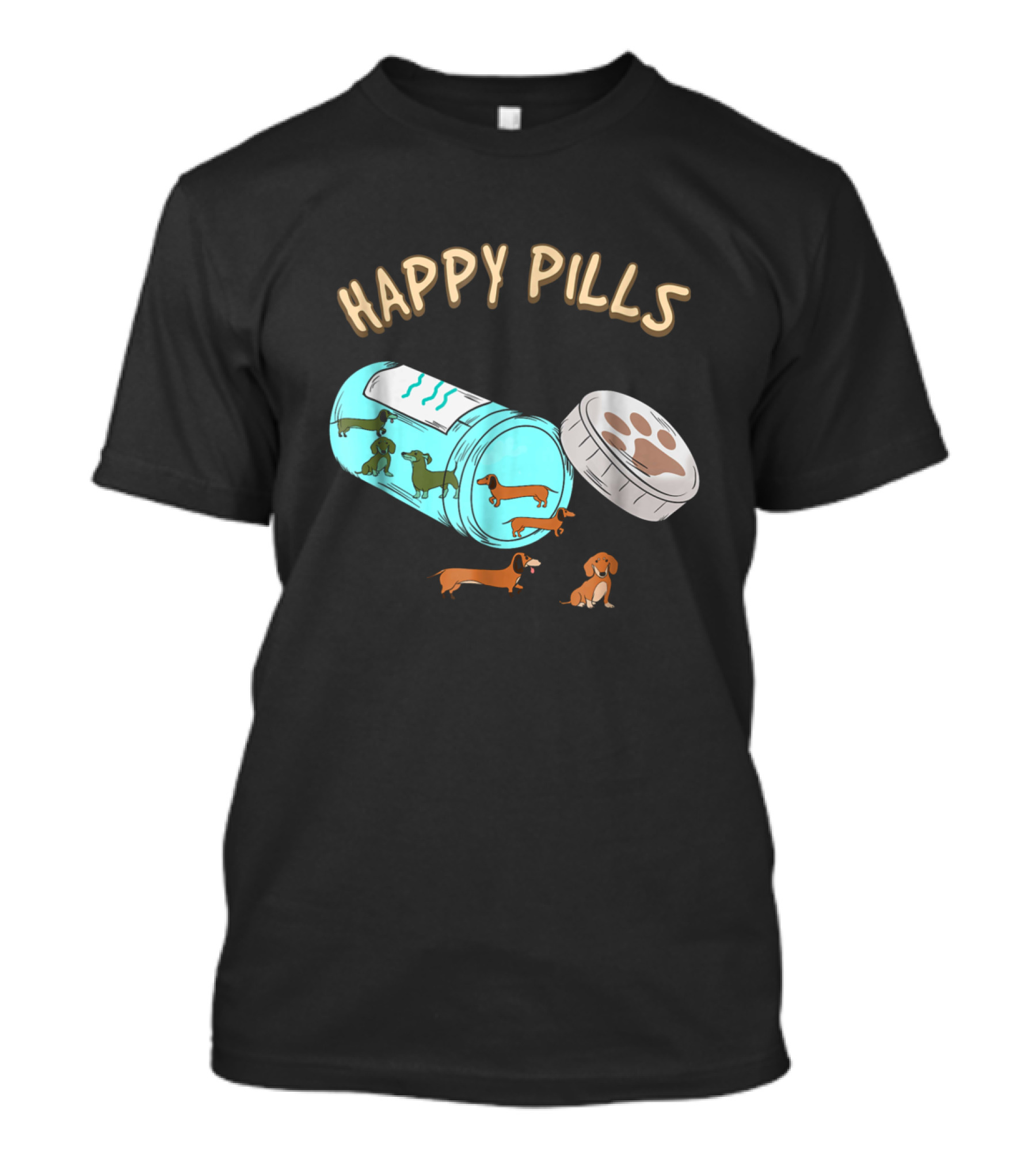 Happy Pills Dachshund Capsule Delightful Canine Therapy T-Shirt