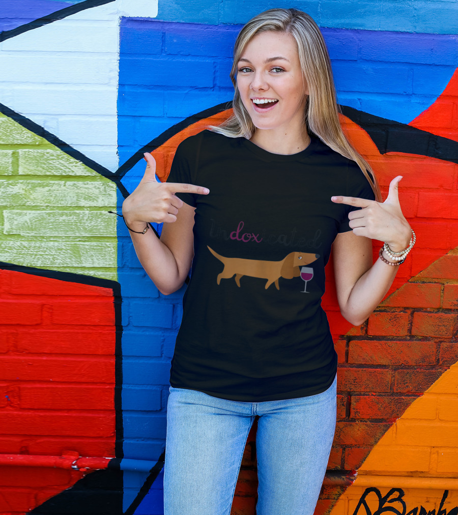 Indoxicated Dachshund Cute Wiener Dog And Wine T-Shirt
