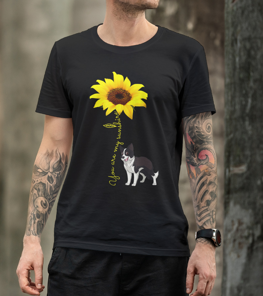 You Are My Sunshine Sunflower Border Collie T-Shirt