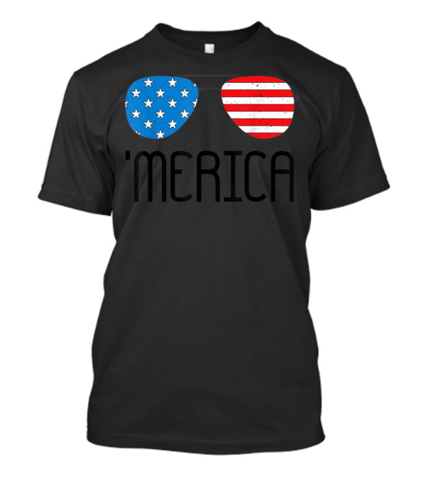 'Merica American Flag Aviators 4th July Stars And Stripes Toddler T-Shirt