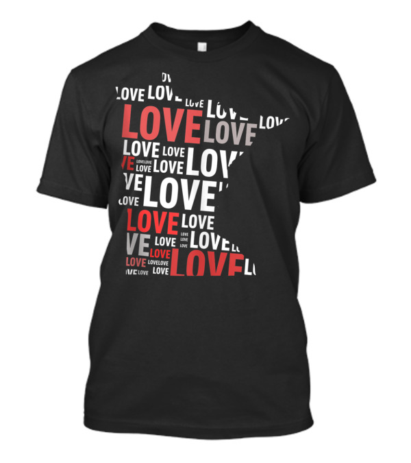 Minnesota State Love Typography T-Shirt