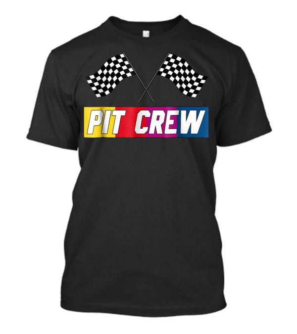 Pit Crew Checkered Flag Racing Party Parents T-Shirt