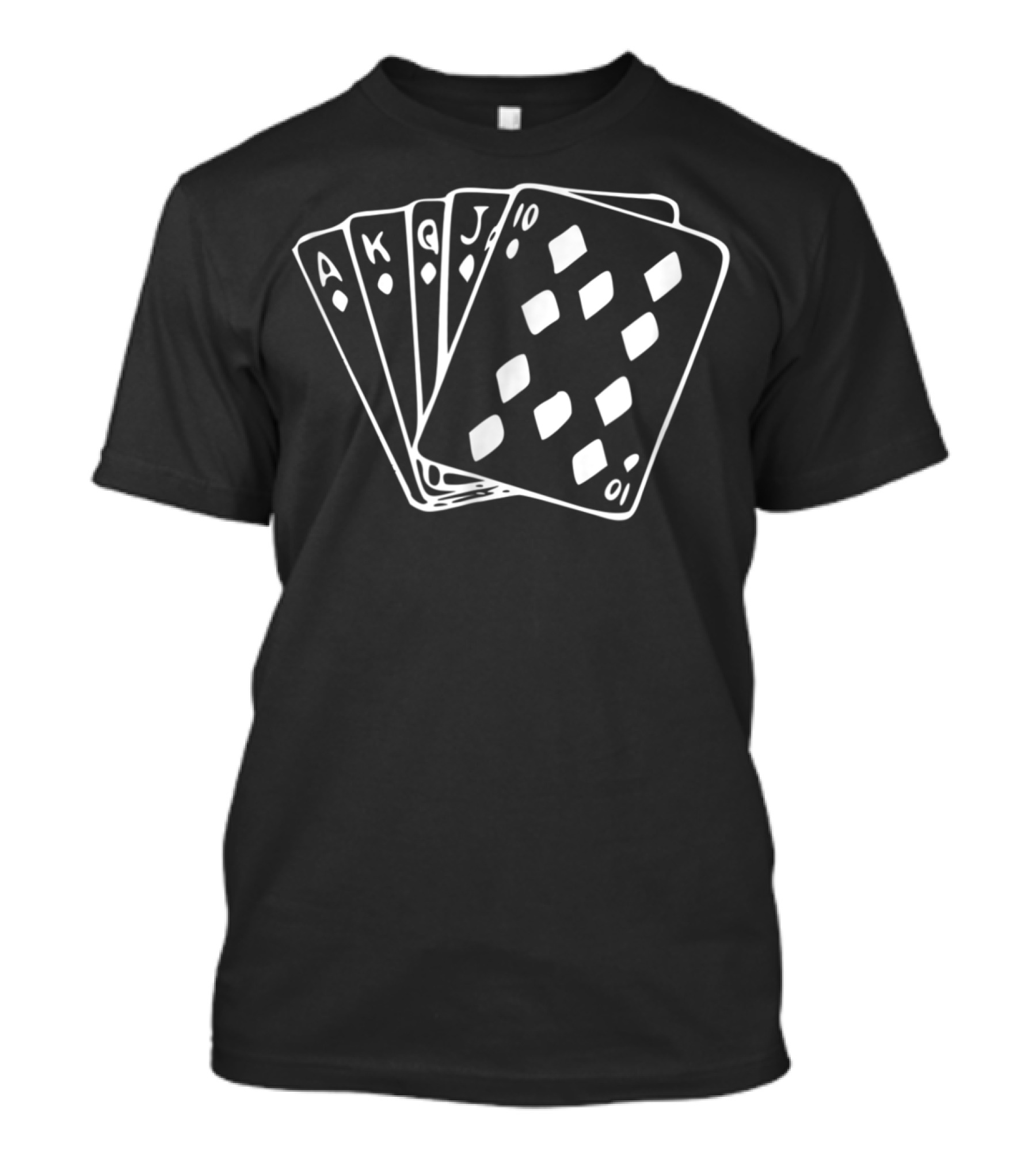 Royal Flush Poker Hand Ace King Queen Jack Ten T-Shirt
