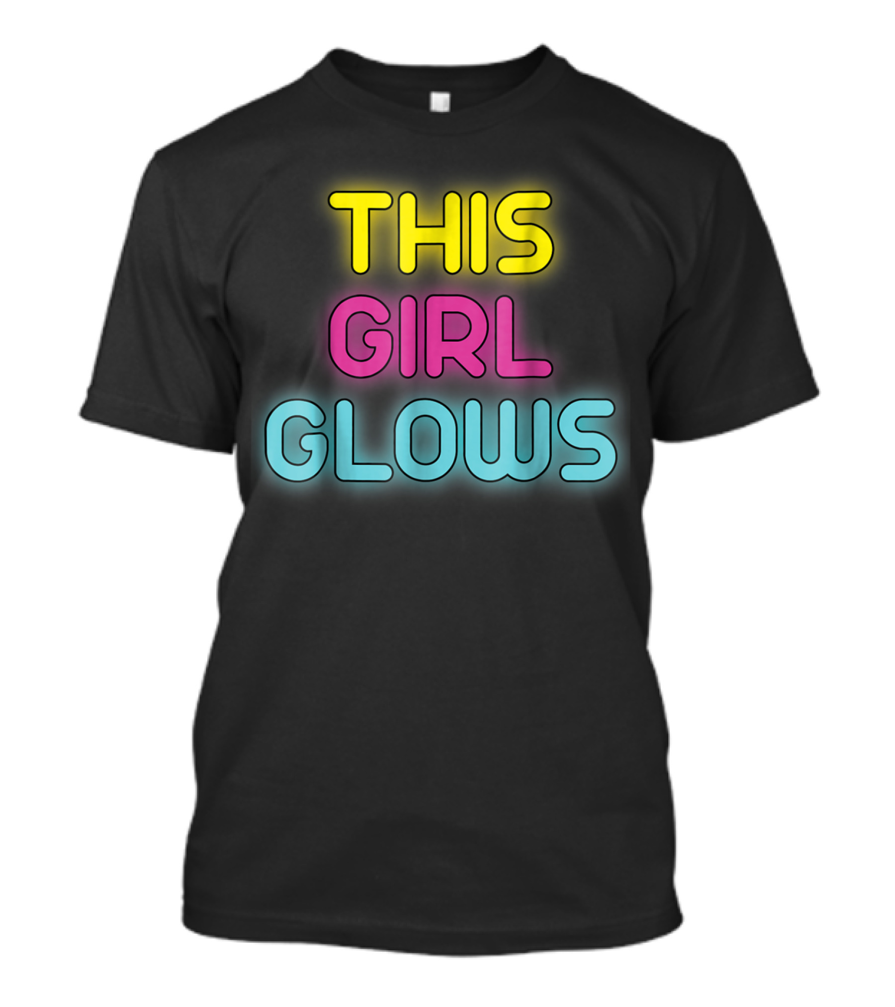 This Girl Glows 80's Neon Party T-Shirt