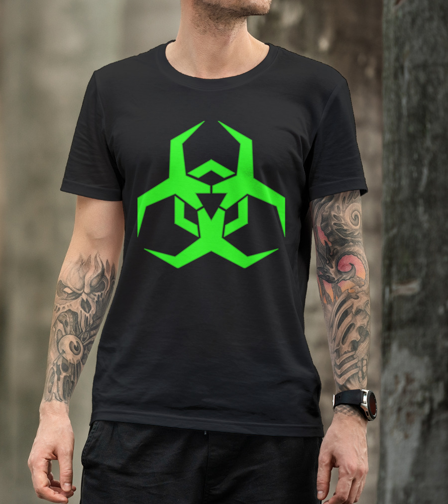 Toxic Green Biohazard Symbol Contagion T-Shirt