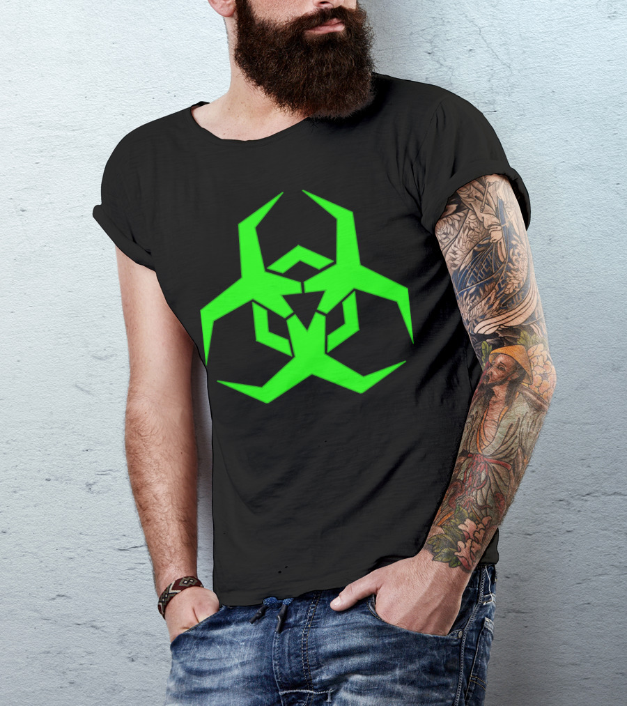 Toxic Green Biohazard Symbol Contagion T-Shirt