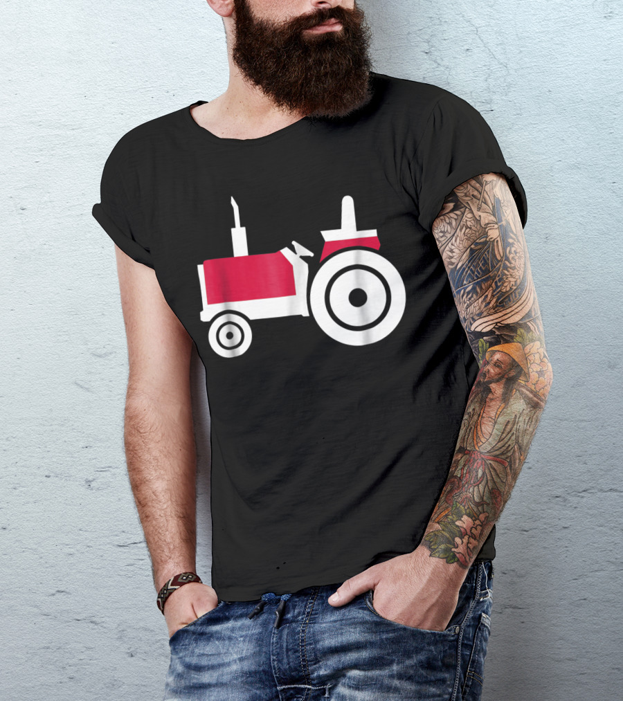 Red And White Tractor T-Shirt