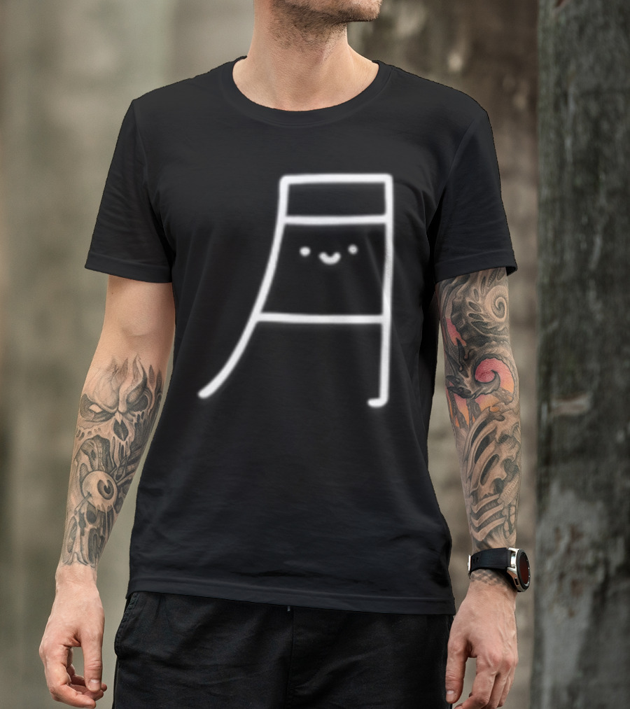 Tsuki Kawaii Moon Character Face Kanji T-Shirt