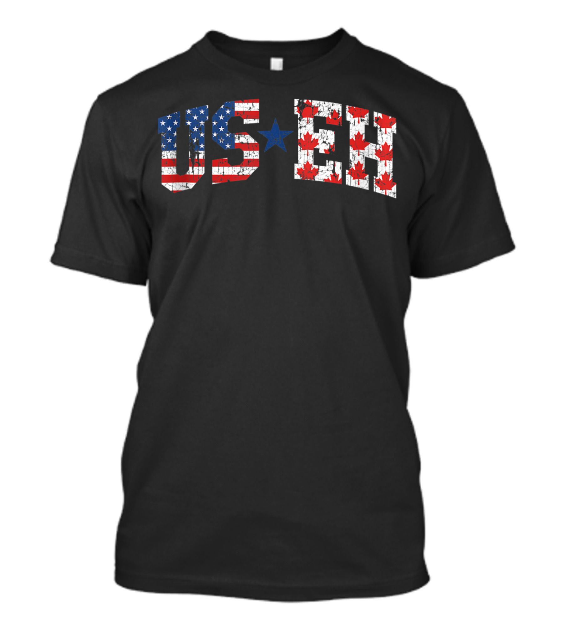 US EH America Canada Flag Funny Simple American T-Shirt