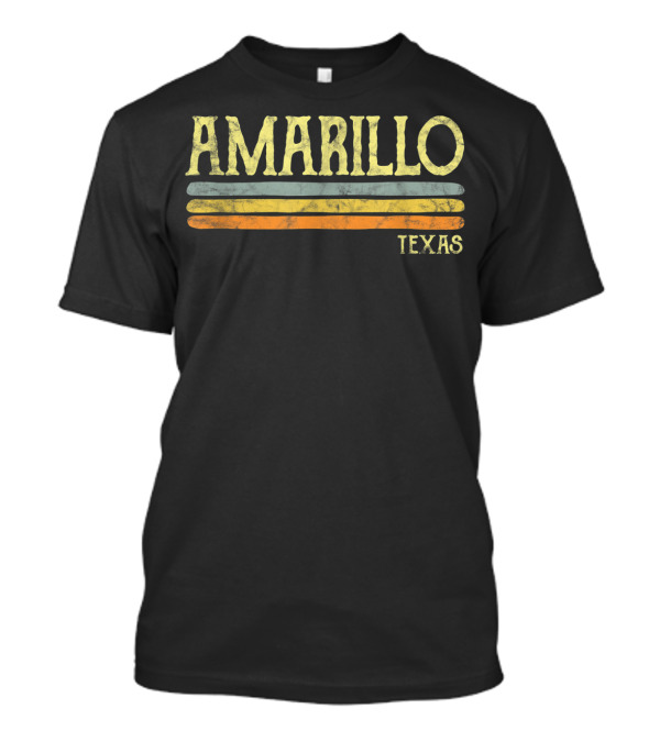 Amarillo Texas Vintage Retro Style Stripes T-Shirt