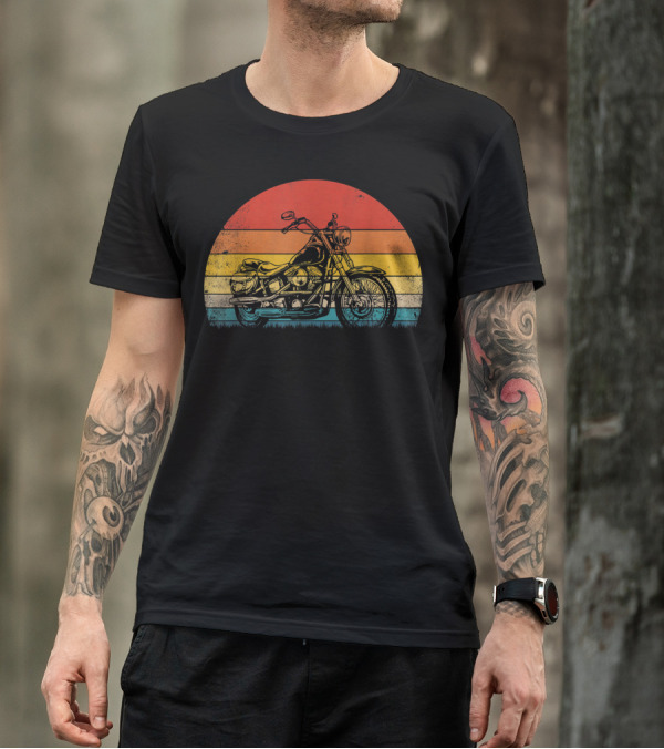 Vintage Motorcycle Sunset Biker T-Shirt