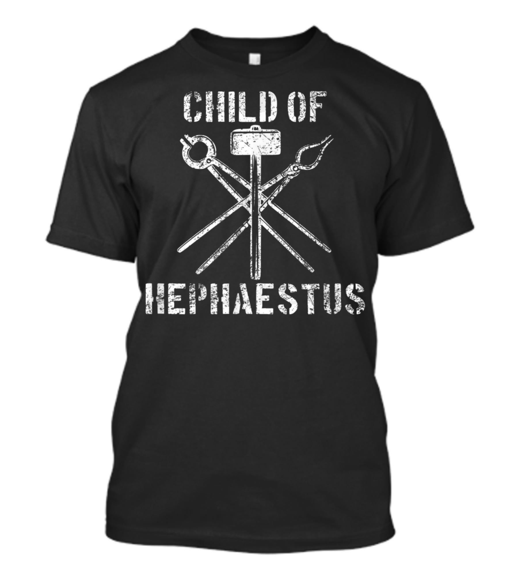 Child Of Hephaestus Vintage Distressed Blacksmith Tools T-Shirt
