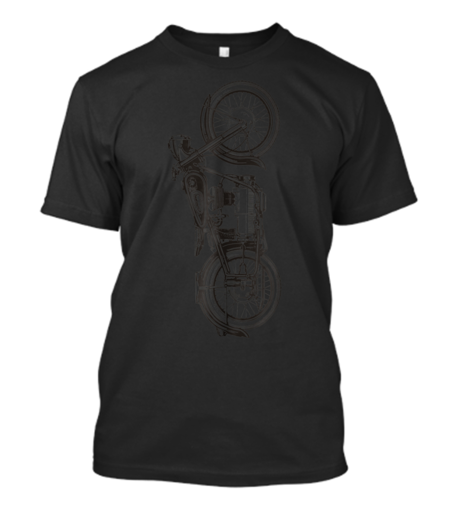 Vintage Motorcycle Vertical Symmetry T-Shirt