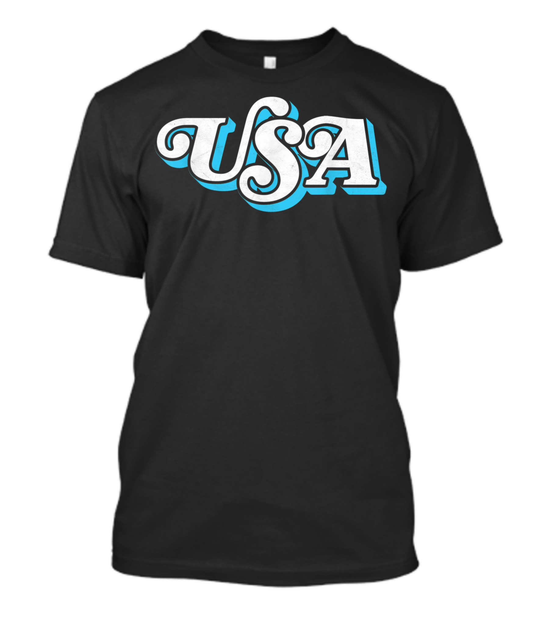 USA Vintage Typography Patriotic T-Shirt
