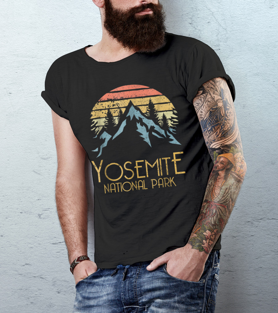 Yosemite National Park California Vintage Retro Mountain T-Shirt
