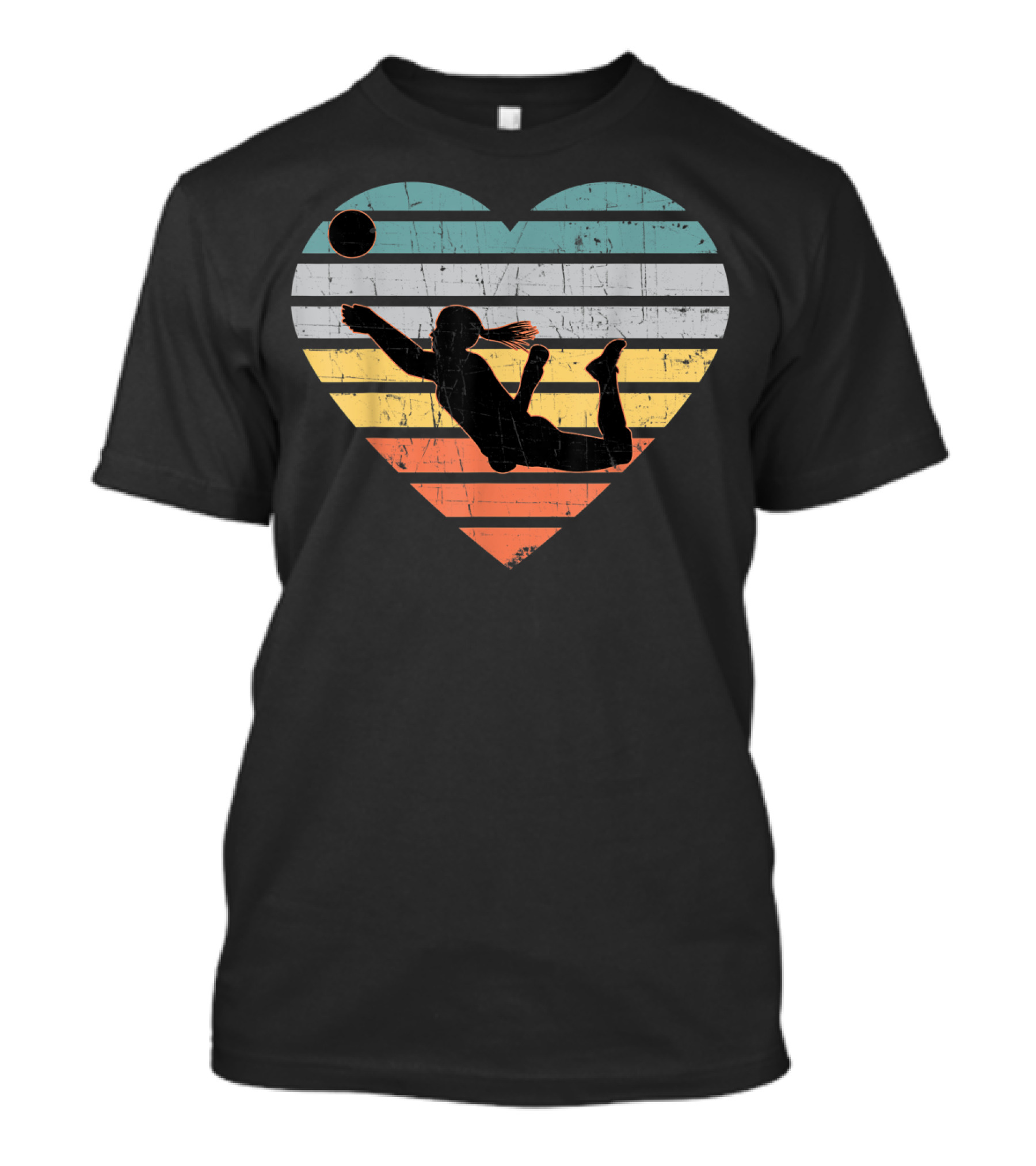 Retro Heart Volleyball Girl T-Shirt