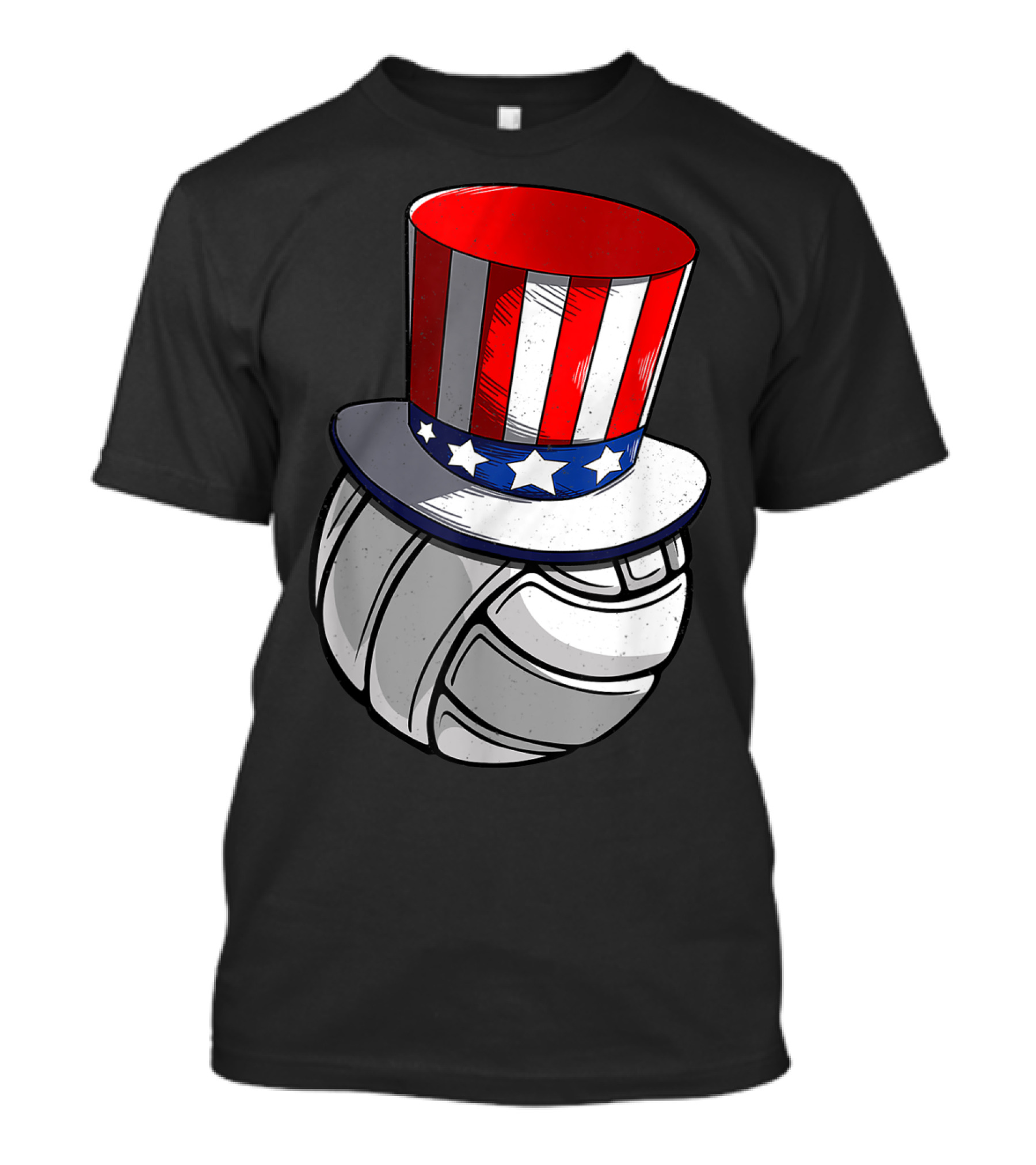 Patriotic Volleyball With USA Flag Hat T-Shirt
