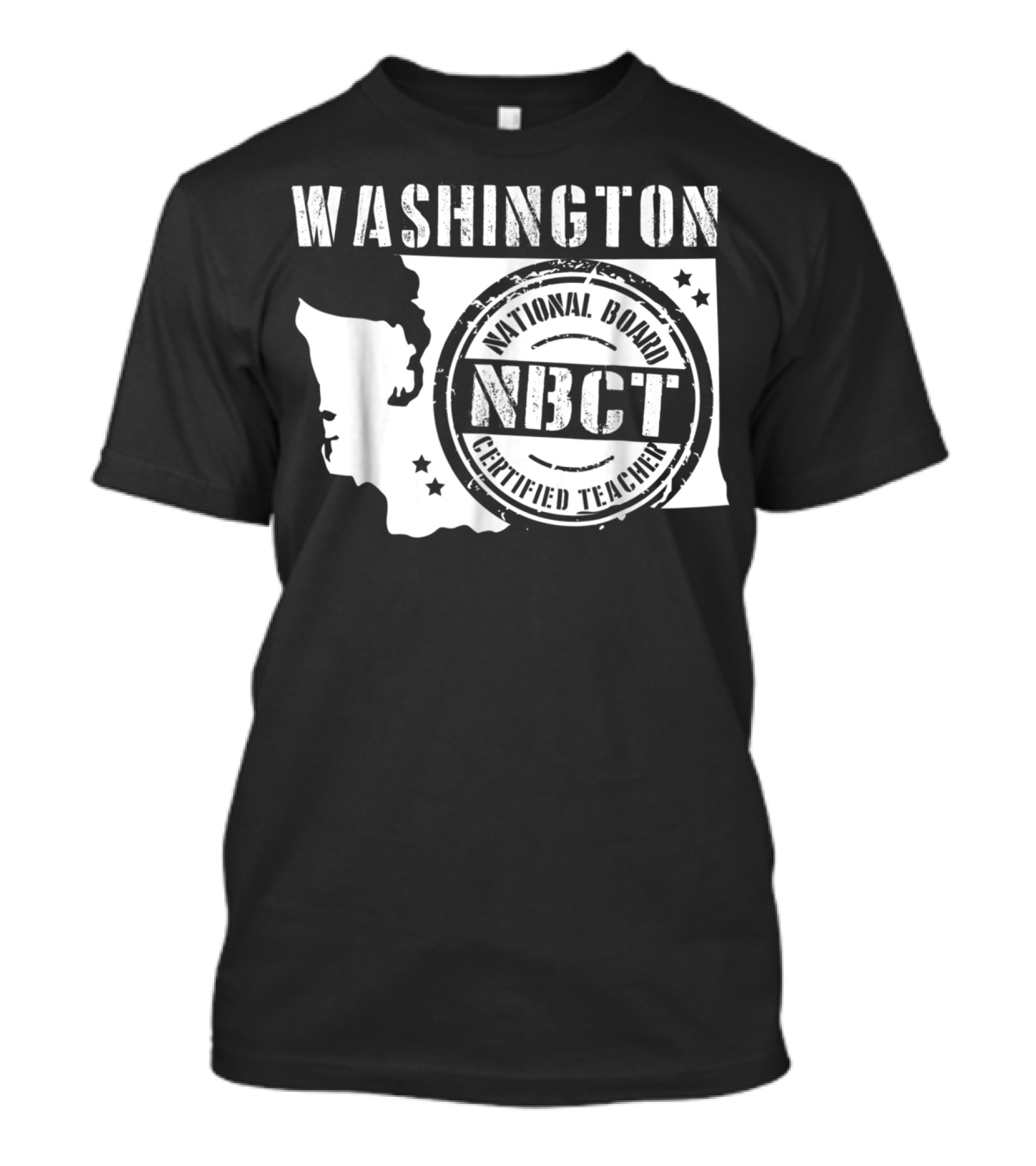 Washington State Map NBCT National Board Certified Teacher T-Shirt