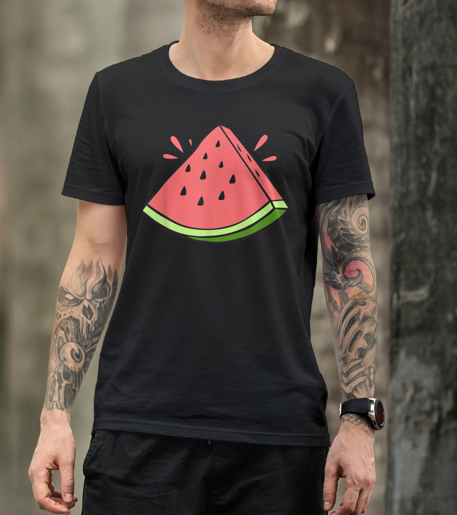 Watermelon Slice With Juice Droplets T-Shirt