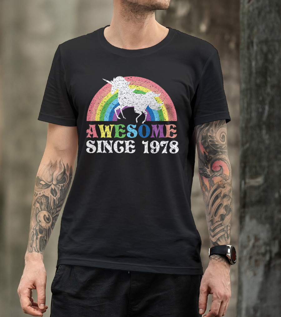 Awesome Since 1978 Unicorn Rainbow 41st Birthday T-Shirt