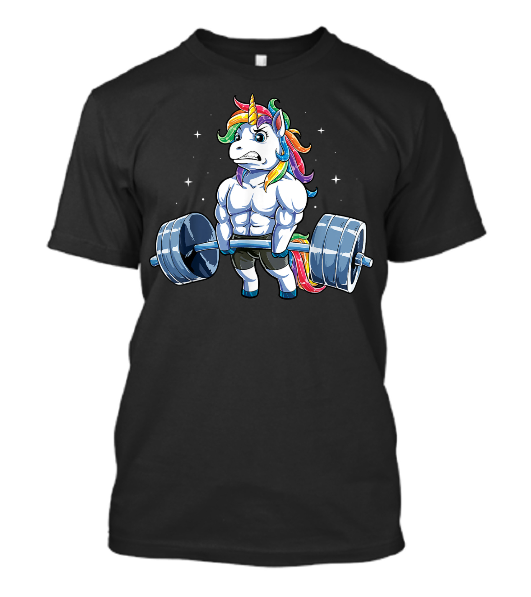 Unicorn Weightlifting Deadlift Fitness Gym Rainbow Powerlifting Magic T-Shirt
