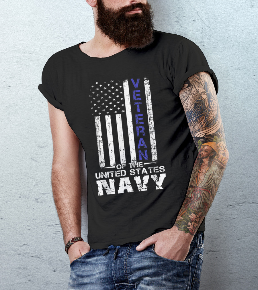 Veteran Of The United States Navy Flag Veterans Day T-Shirt