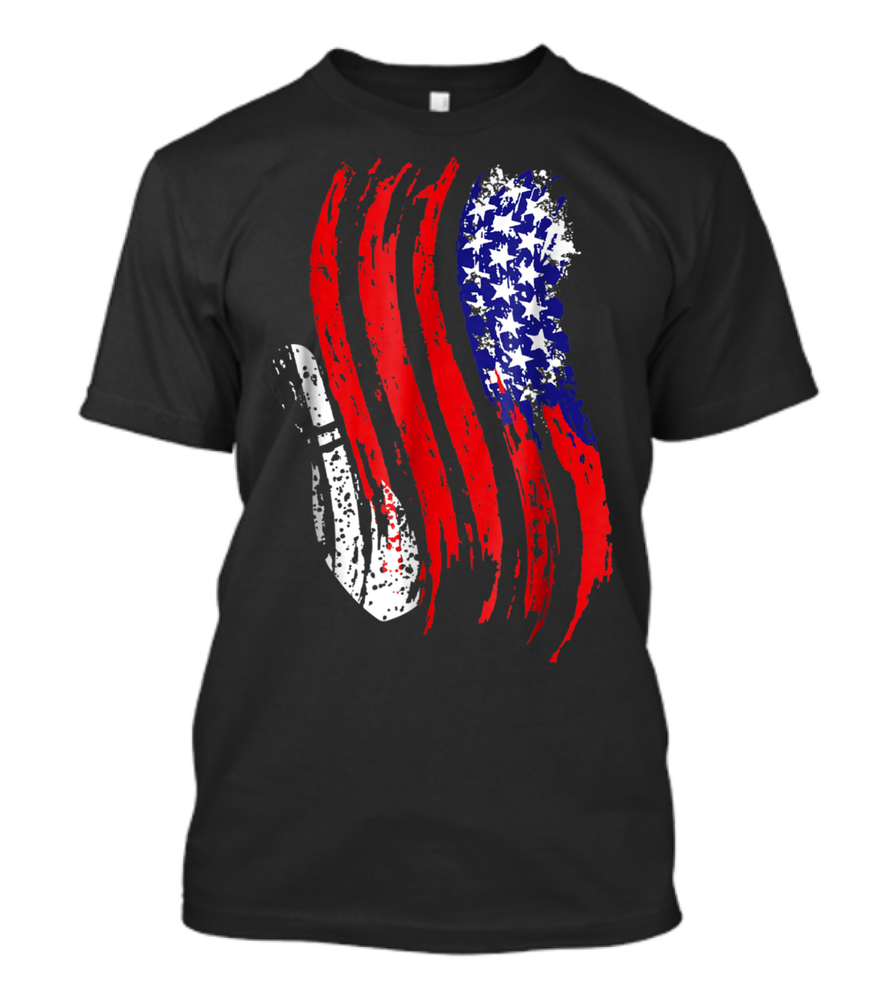USA Patriotic Flag Tenpin Bowling T-Shirt