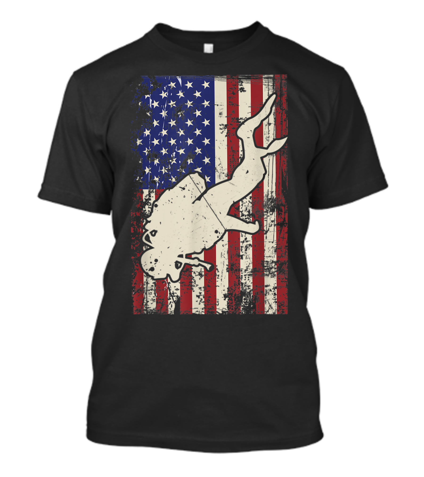 Usa Flag Scuba Diving Diver Freediving Retro T-Shirt