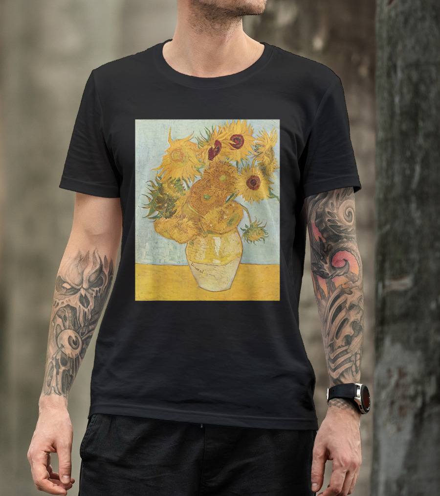 Vincent Van Gogh Sunflowers Vintage Painting Print T-Shirt