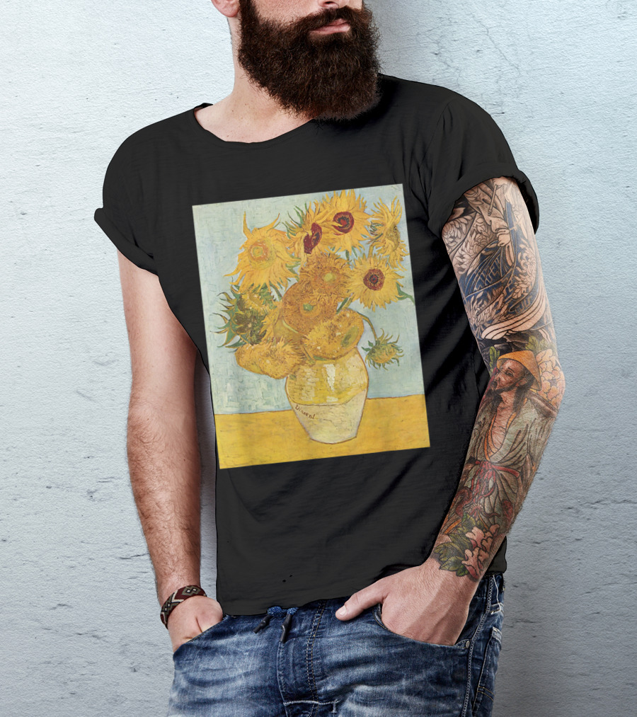 Vincent Van Gogh Sunflowers Vintage Painting Print T-Shirt