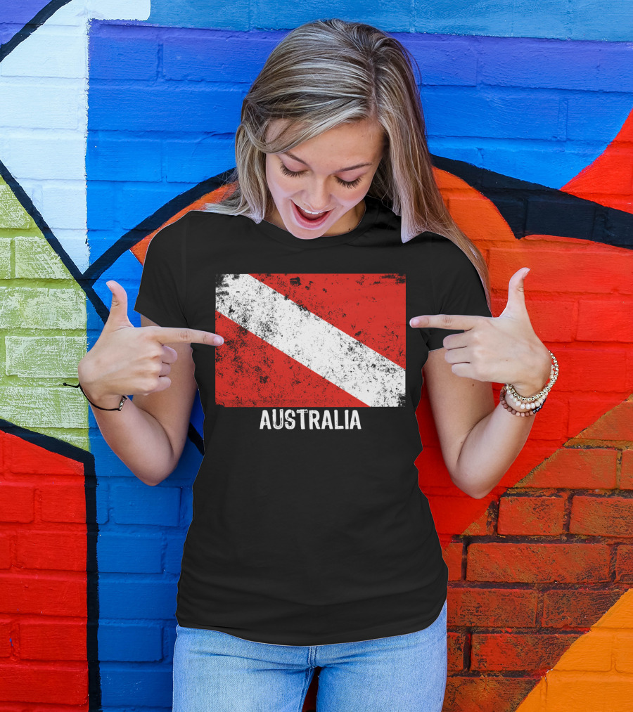 Australia Vintage Dive Flag Scuba Diving T-Shirt