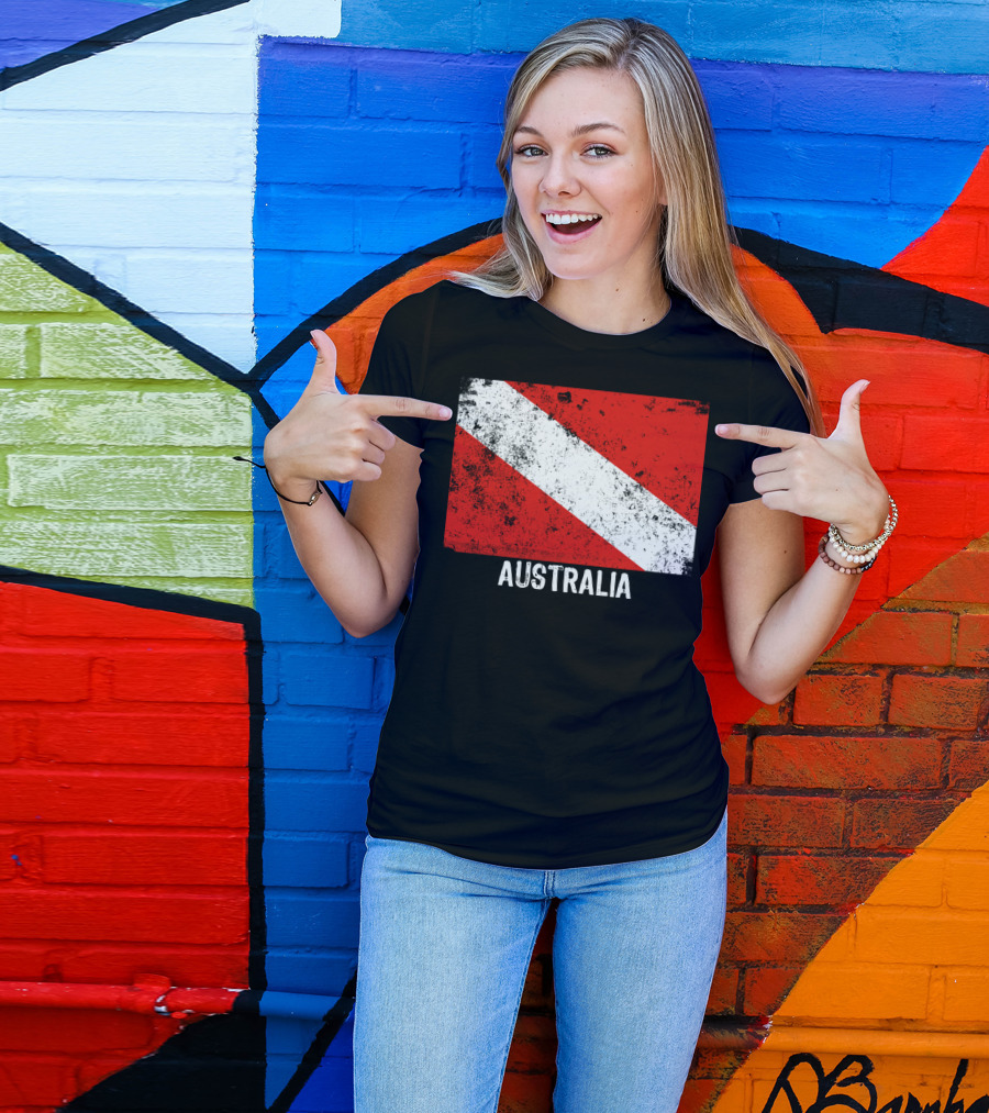 Australia Vintage Dive Flag Scuba Diving T-Shirt