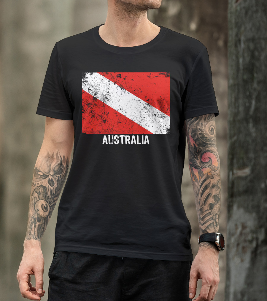 Australia Vintage Dive Flag Scuba Diving T-Shirt