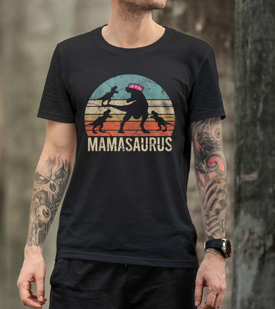 Mamasaurus Tyrannosaurus Rex Vintage Sunset T-Shirt