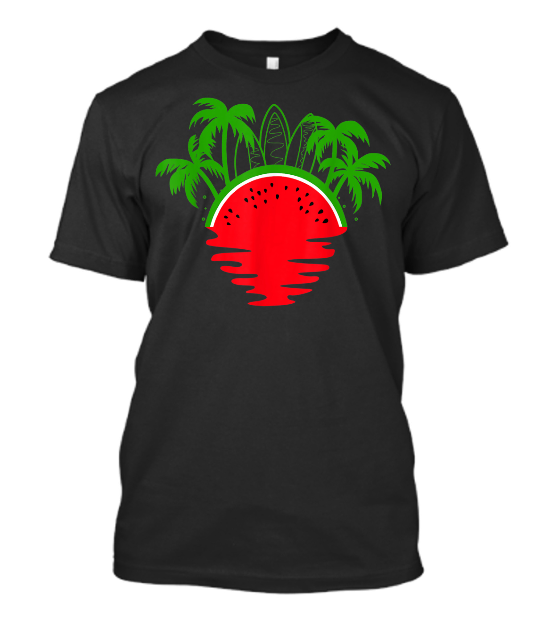 Watermelon Sunset With Palm Trees For Women Men Girls T-Shirt
