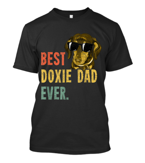 BEST DOXIE DAD EVER RETRO DOG FUNNY FATHERS T-Shirt