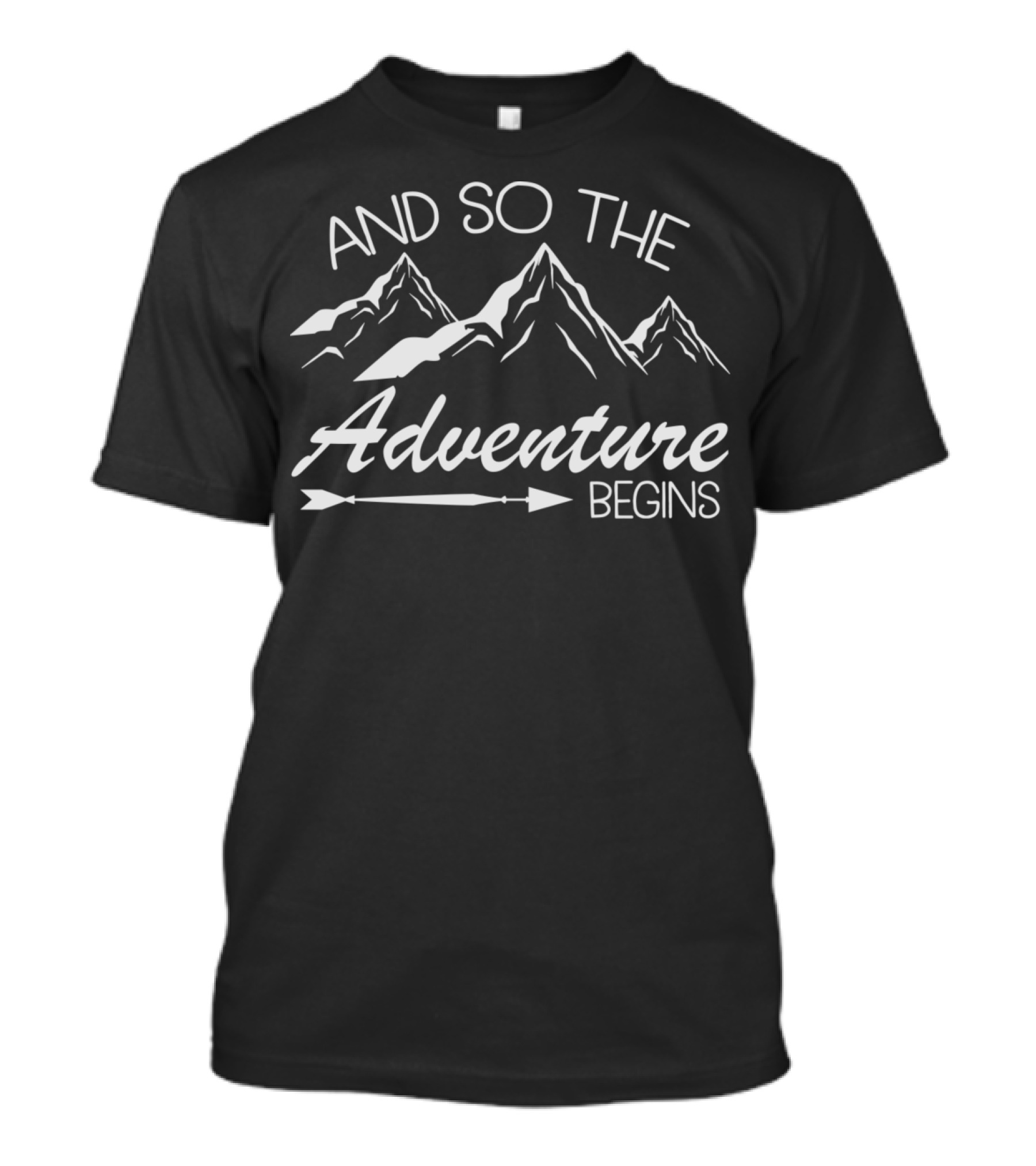 And So The Adventure Begins Mountain Arrow Hiking T-Shirt