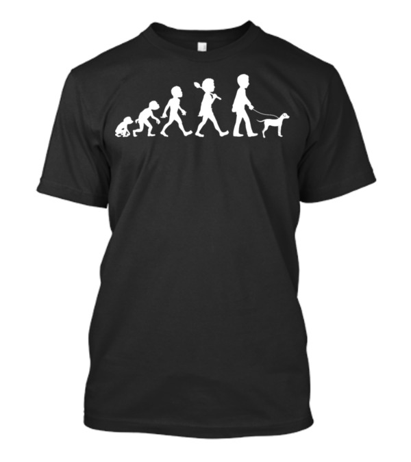 Evolution Hiking With Dog Maenner Walking Leash Companion T-Shirt