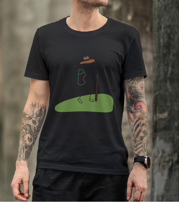 Have A Great Day Hiking With Stick Figure And Backpack On Green Path T-Shirt