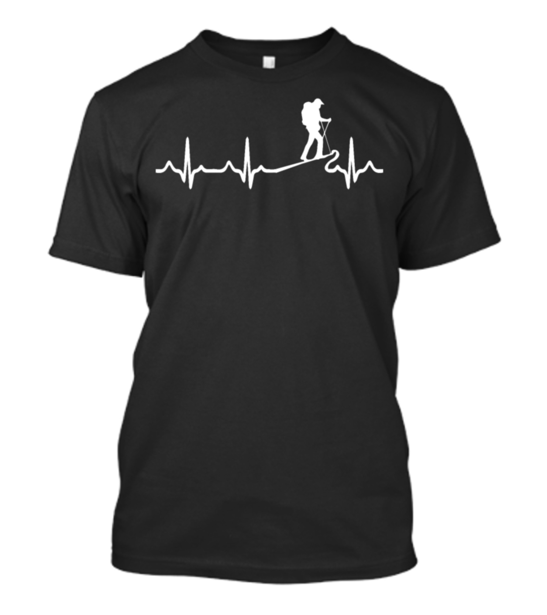 Heartbeat Hiking Enthusiast In The Mountains Trekking Adventure T-Shirt