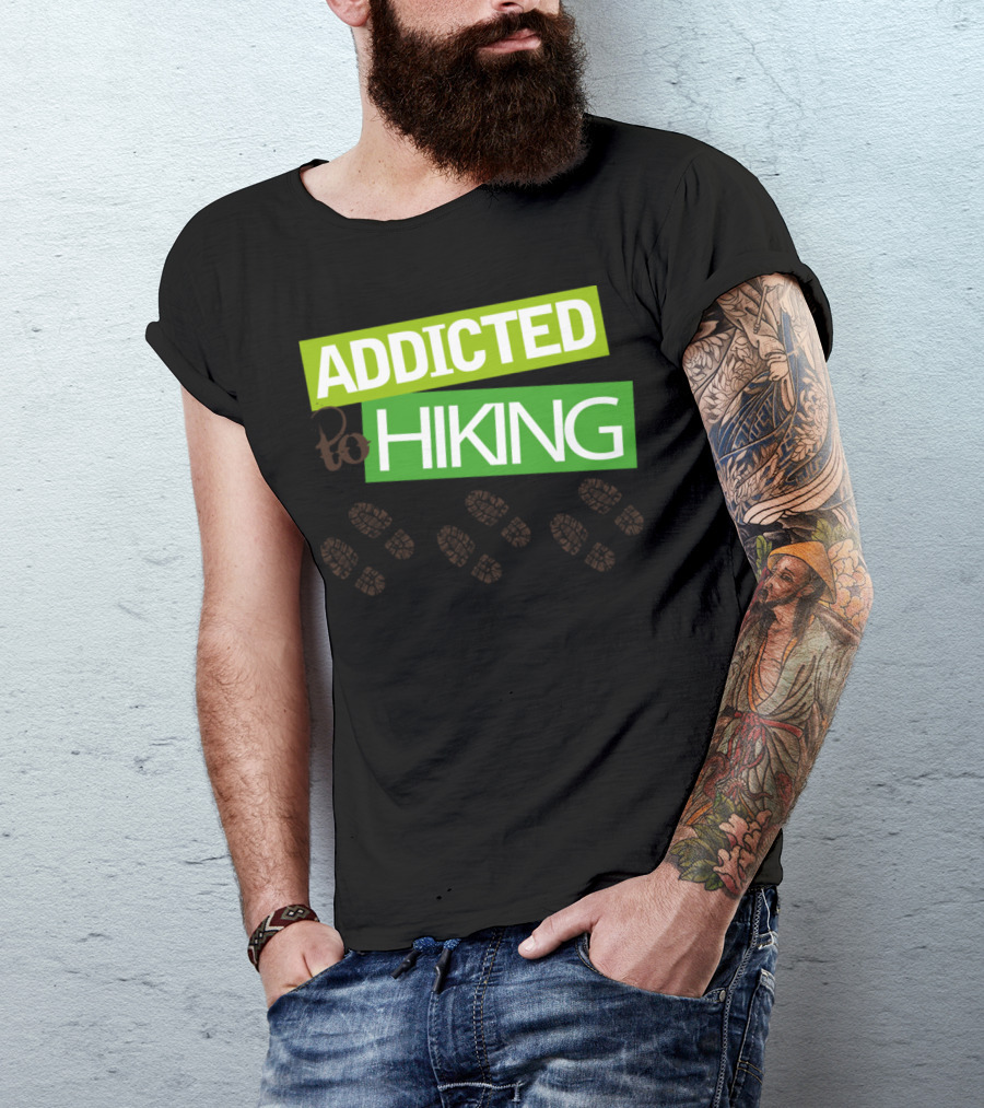 Addicted To Hiking Footprint Trail T-Shirt