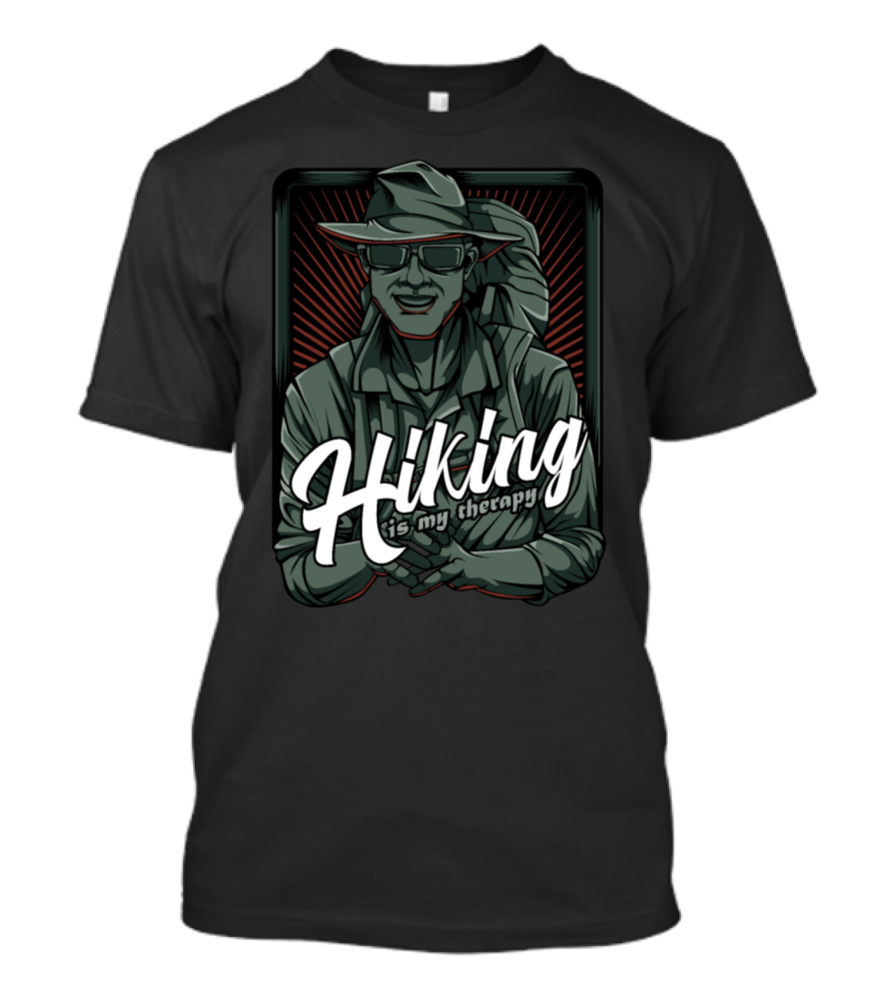 Hiking Is My Therapy Funny Sayings Hikers Happy Outdoorsman T-Shirt