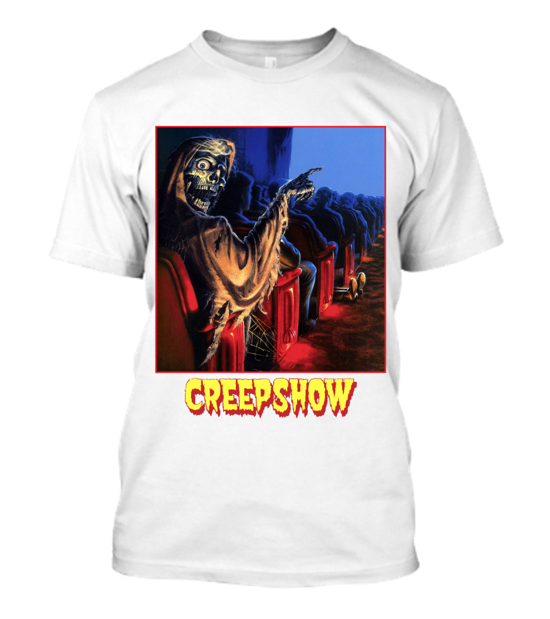 Creepshow Skeleton Ushers Menacing Audience In Theater Scene T-Shirt