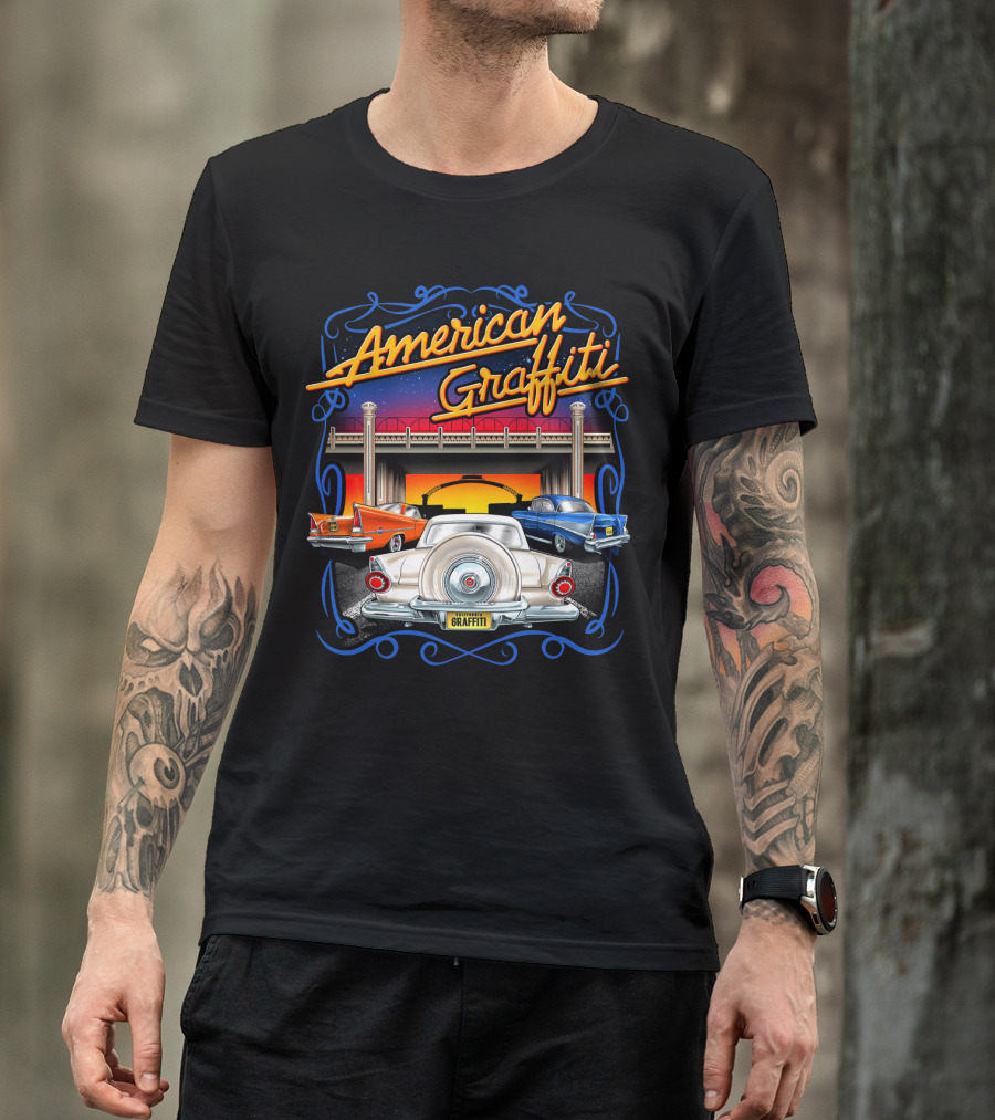 American Graffiti Classic Cars Scene T-Shirt