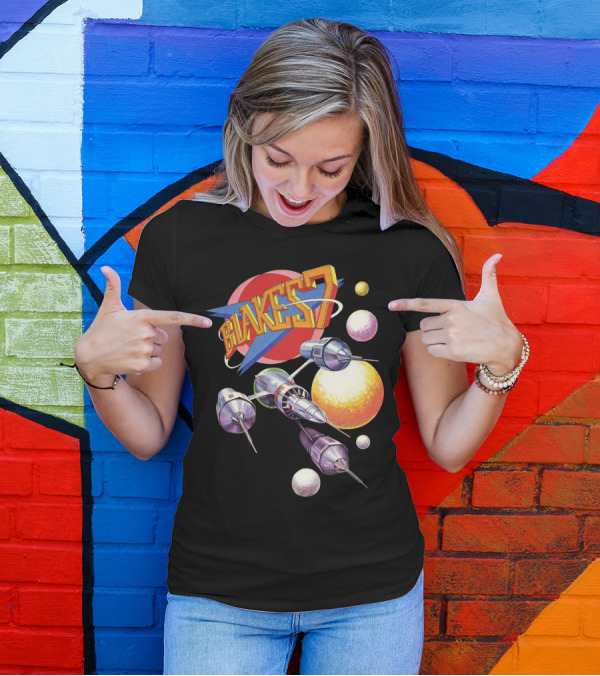 Blake's 7 Annual Retro Sci-Fi Spaceship And Planets T-Shirt