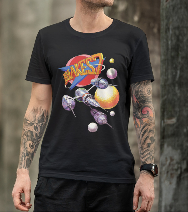 Blake's 7 Annual Retro Sci-Fi Spaceship And Planets T-Shirt