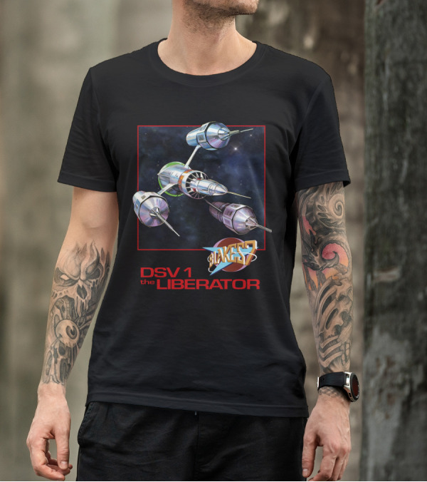 Blake's 7 DSV1 The Liberator Spacecraft In Outer Space T-Shirt