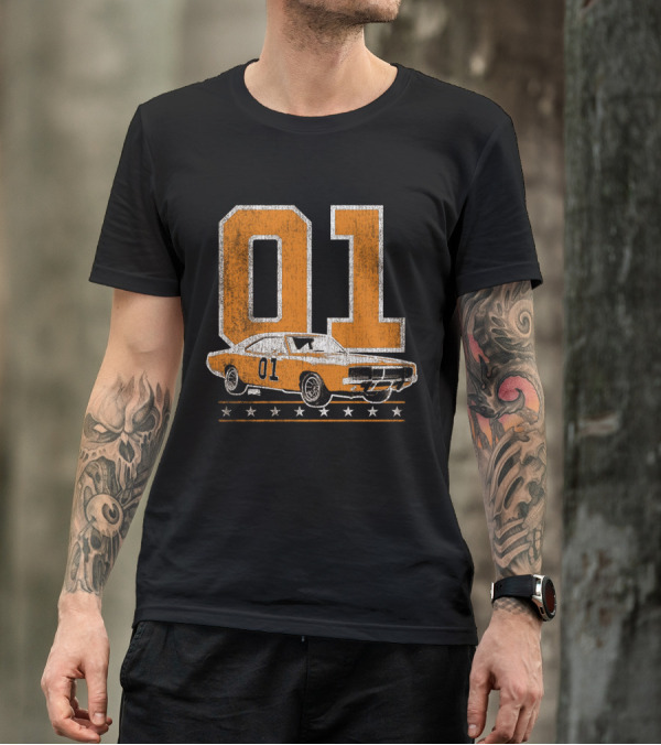 01 General Lee Dukes Of Hazzard Car Stars T-Shirt